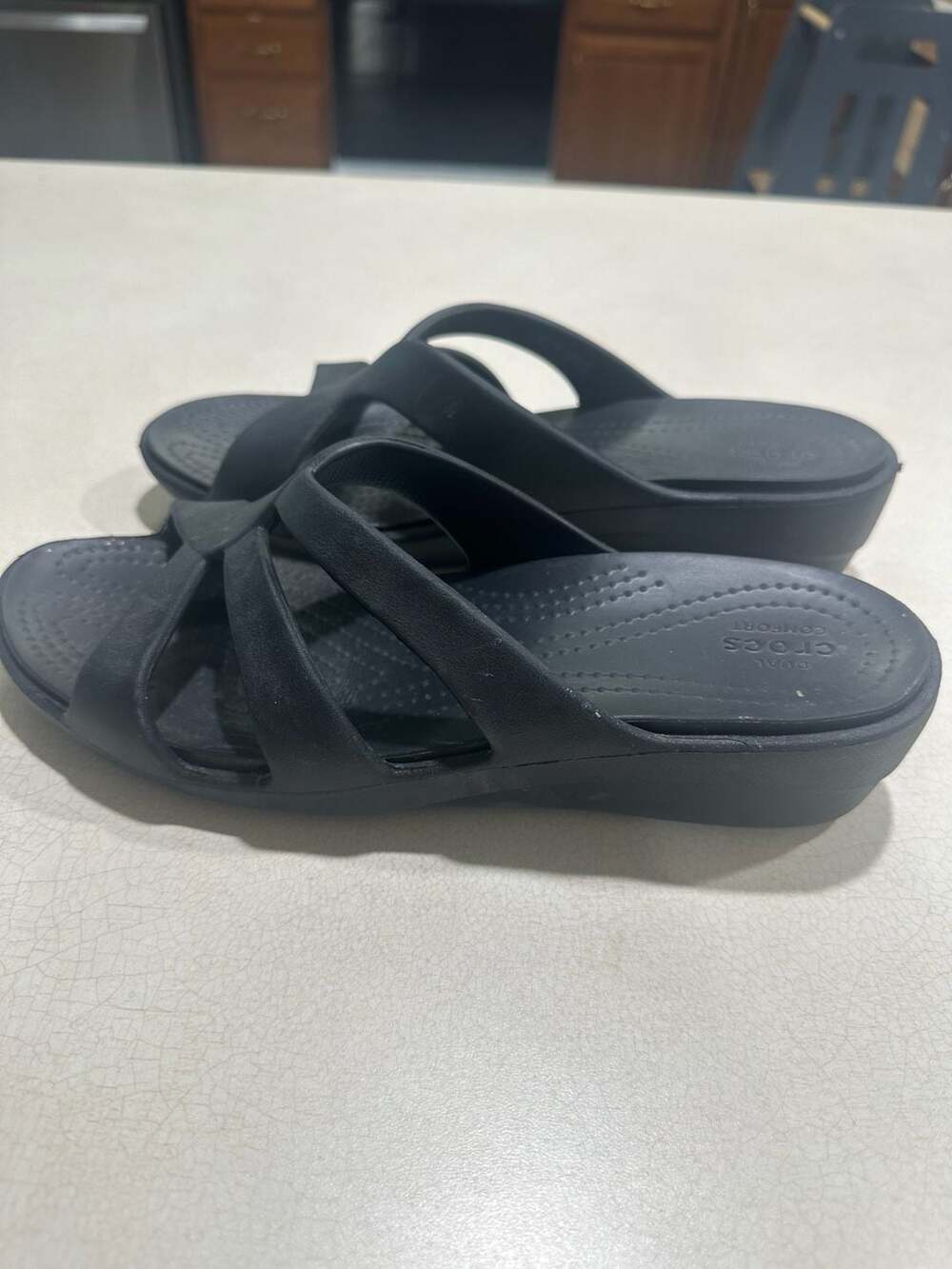 Crocs Women's Sanrah Crossband Wedge Slide Sandals - Picture 5 of 7
